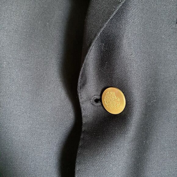 Eduard Dressler Men Suit Blazer 42 EU 52 Navy Gold Button Wool Lightweight - Picture 9 of 15